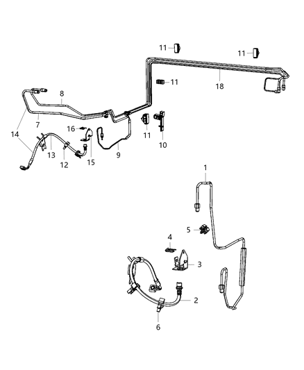 2018 Dodge Charger Front Brake Lines & Hoses Diagram 2