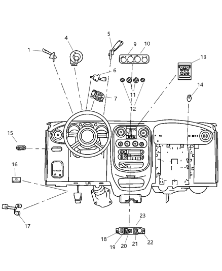 2003 Chrysler PT Cruiser Switch-Multifunction Diagram for 5073049AA