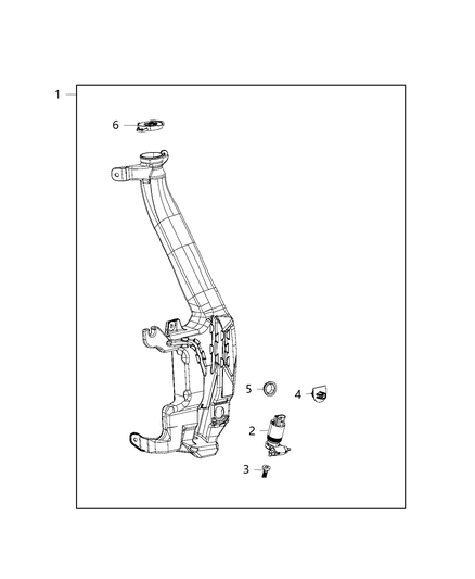 2019 Jeep Grand Cherokee Reservoir, Windshield Washer Diagram 1