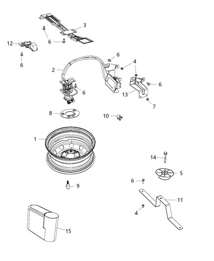 2019 Ram ProMaster 3500 Spare Wheel Diagram