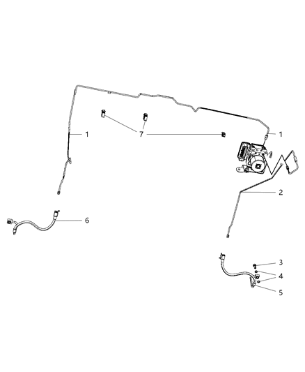 2007 Jeep Commander Brake Lines & Hoses, Front Diagram