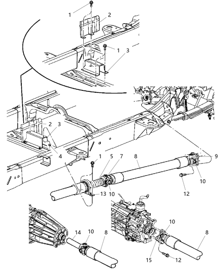 2005 Dodge Dakota Propeller Shaft - Rear Diagram 2