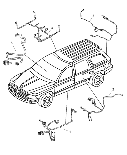 2006 Dodge Durango Wiring-Front Door Diagram for 56051742AD