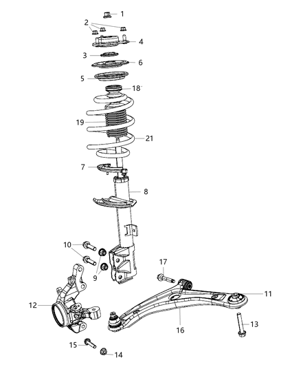 2011 Jeep Compass Suspension - Front Diagram