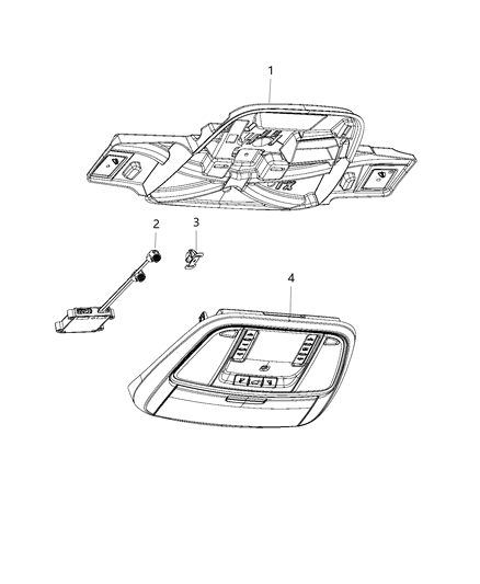 2017 Chrysler 300 Console-Overhead Diagram for 5PL46DX9AB