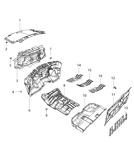 2017 Ram 3500 SILENCER-Panel Inner Diagram for 68105182AB