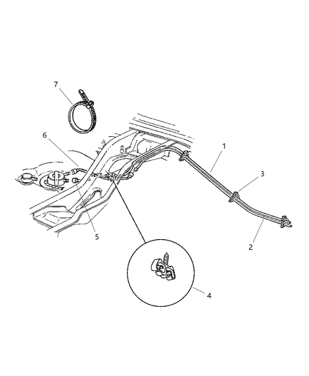 1997 Jeep Cherokee Fuel Lines, Rear Diagram 1