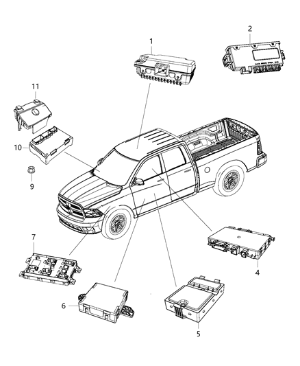 2016 Ram 3500 Modules, Body Diagram