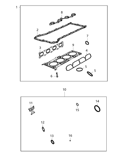 2014 Dodge Avenger Gasket Pkg-Engine Diagram for 5189956AB