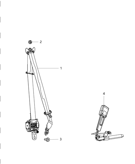 2018 Dodge Challenger Seat Belts - Front Diagram