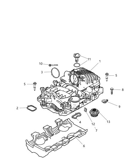 2007 Chrysler Aspen Intake Manifold & Mounting Diagram 2