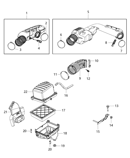 2018 Dodge Durango BAFFLE-Air Diagram for 53010919AD