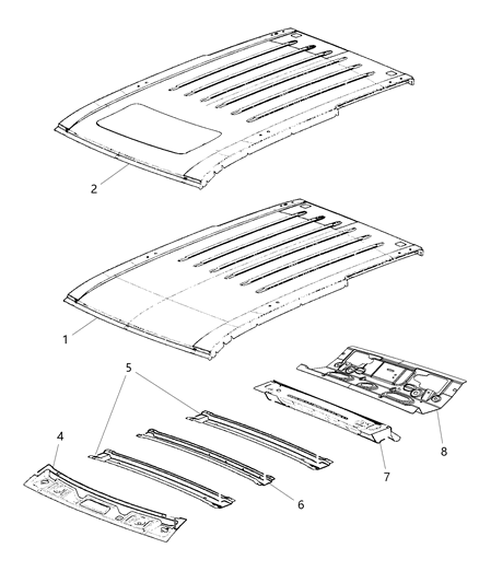 2014 Jeep Grand Cherokee Roof Panel Diagram