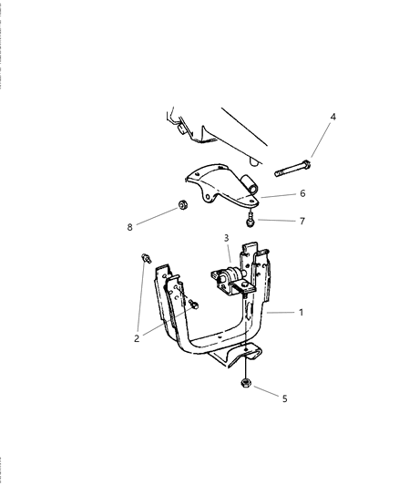 2003 Dodge Ram Van Bracket-Engine Mount Diagram for 52103216AC