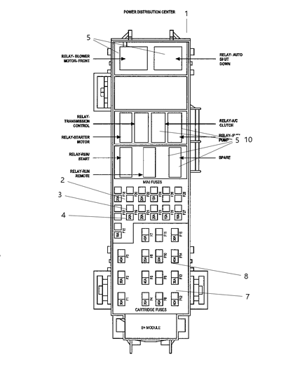 2006 Dodge Durango Relays Power Distribution Center Diagram