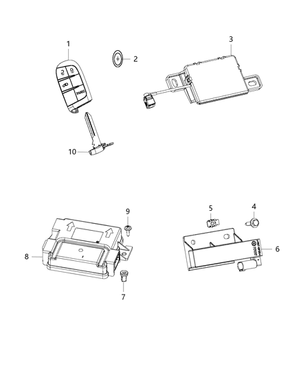 2015 Chrysler 200 TRANSMITT-Integrated Key Fob Diagram for 68155687AB