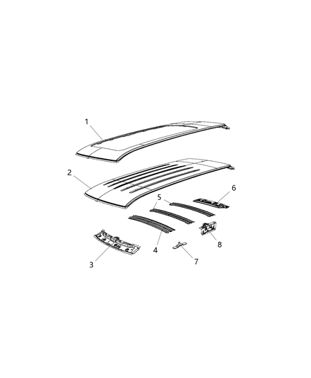 2020 Jeep Compass Roof Diagram for 68243790AB