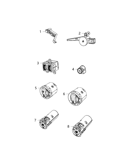 2019 Dodge Challenger Switches, Dash Mounted Diagram