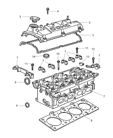 2004 Dodge Stratus Sedan Cylinder Head Diagram 1