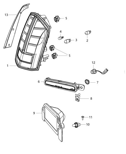 2013 Chrysler 300 Lamps - Rear Diagram