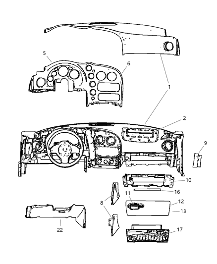 2003 Dodge Viper Door-Glove Box Diagram for XT27DX9AA