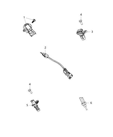 2015 Jeep Renegade Sensors, Engine Compartment Diagram 3