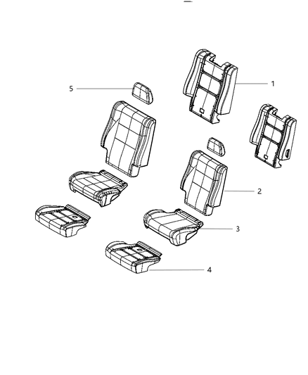 2012 Dodge Durango Rear Seat Cushion Cover Diagram for 1YQ88BD3AA