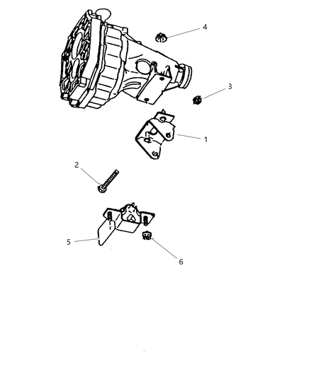 1999 Dodge Dakota Engine Mounting, Rear Diagram 1