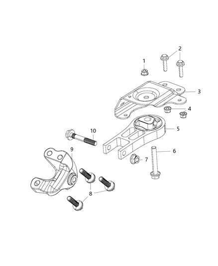 2017 Chrysler 200 Engine Mounting Front / Rear Diagram 2