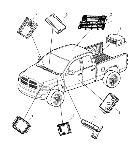 2007 Dodge Ram 3500 Module-Transmission Control Diagram for 5150187AD