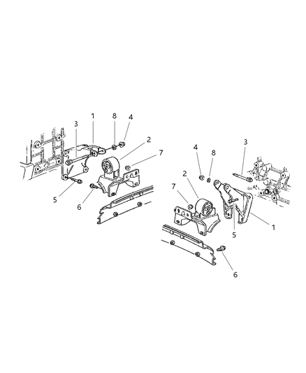 1998 Jeep Cherokee Engine Mounting, Front Diagram 1