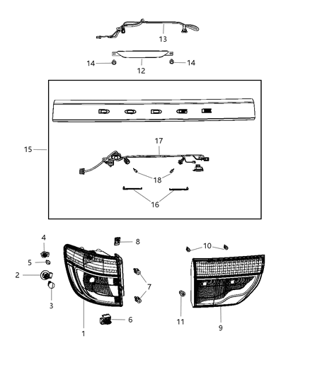 2013 Dodge Durango Wiring-High Mounted Stop Lamp Diagram for 68105183AA