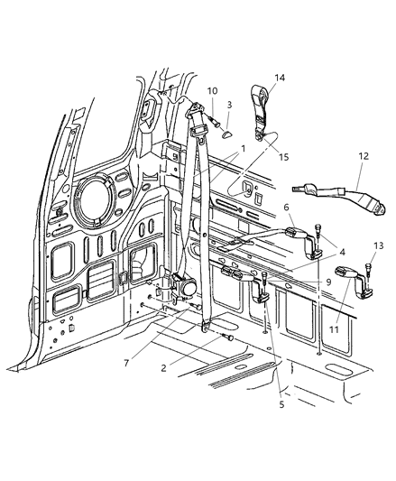 2002 Dodge Dakota Bolt-Seat Belt Diagram for 6506527AA