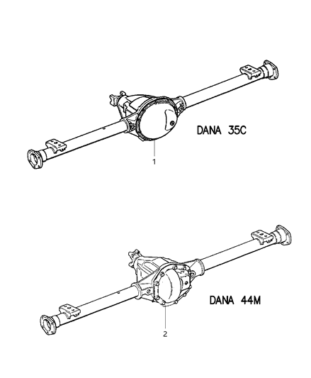 1998 Jeep Wrangler Axle Assembly, Rear Diagram