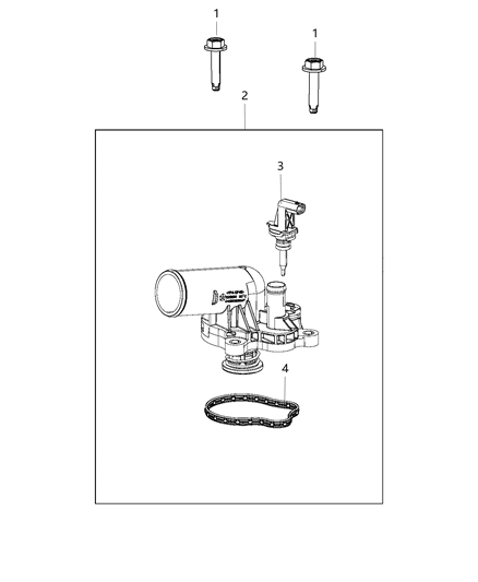 2019 Jeep Wrangler Thermostat & Related Parts Diagram 3