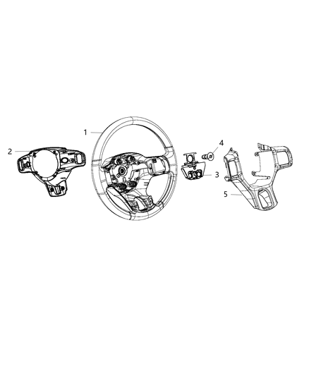 2018 Ram 3500 Cover-Steering Wheel Back Diagram for 1YH75LC5AC