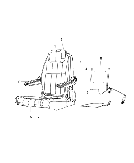 2015 Chrysler Town & Country Rear Seat - Quad Diagram 3