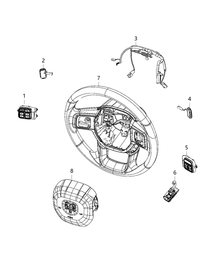 2020 Ram 3500 Switches, Steering Wheel Diagram