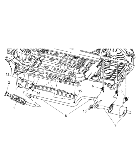 2008 Chrysler PT Cruiser Exhaust Muffler Diagram for 5278195AG