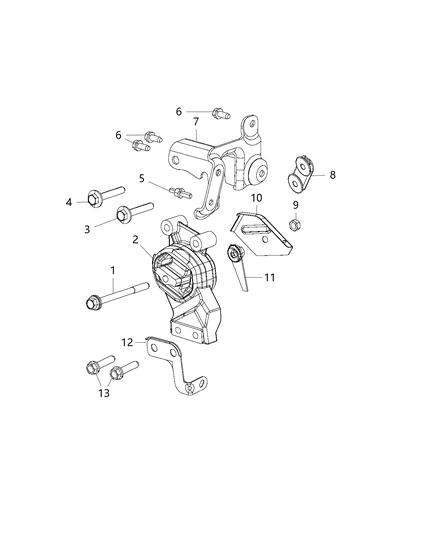 2019 Ram 1500 New Style Engine Mounting Right Side Diagram 3