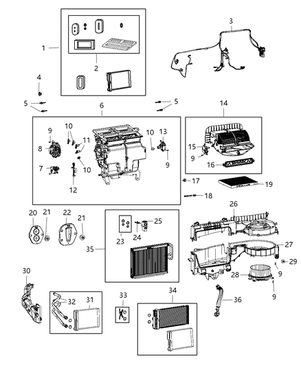 2019 Chrysler Pacifica Motor-Blower With Wheel Diagram for 68308952AB