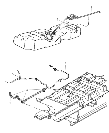 2004 Chrysler Town & Country Bundle-Fuel Supply And Vapor Lines Diagram for 4809803AC