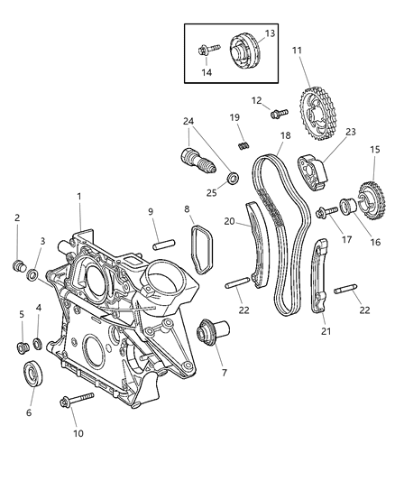 2006 Dodge Sprinter 2500 Timing Cover & Chain Diagram