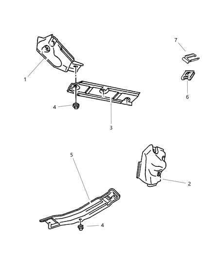 2002 Dodge Ram 2500 Quad & Club Cab Heat Shields Diagram