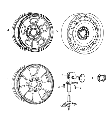 2018 Ram 1500 Steel Wheel Diagram for 68089775AB