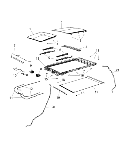 2013 Jeep Grand Cherokee Frame-SUNROOF Diagram for 68081053AB