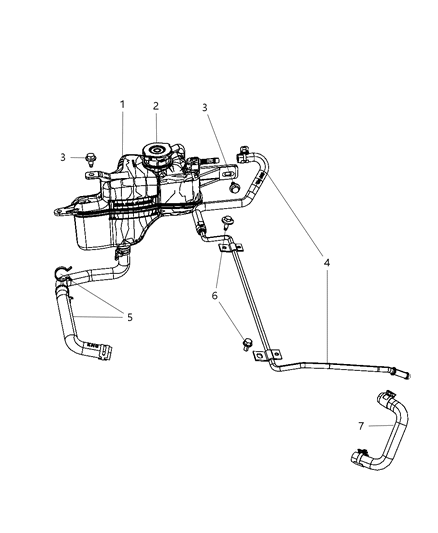 2008 Jeep Patriot Coolant Recovery Bottle Diagram 1