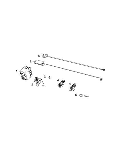 2020 Dodge Grand Caravan TRANSMTR-Integrated Key Fob Diagram for 5026378AN