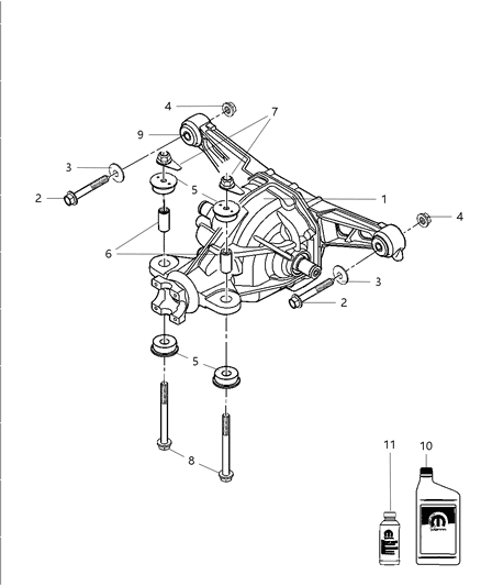 2009 Dodge Viper BUSHING-Axle Mount Diagram for 5037260AA