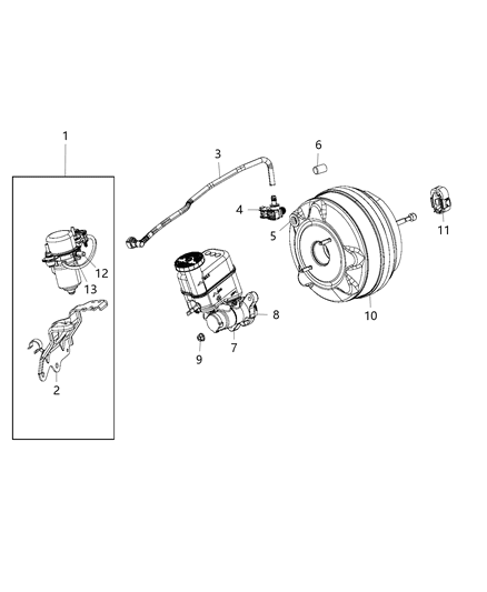 2015 Chrysler 200 Booster-Power Brake Diagram for 68211880AB